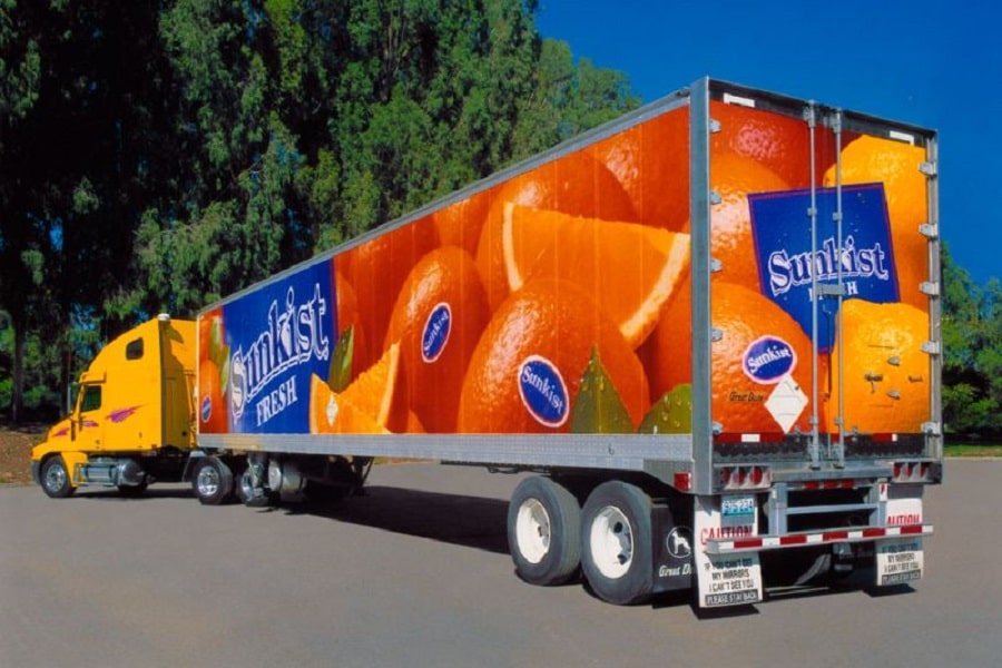 Брендирование грузовых машин - Sunkist